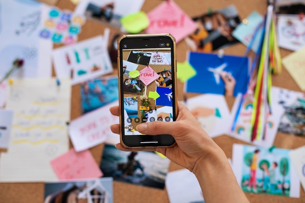 Free photo woman creating their own vision board