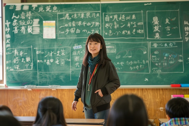 Free photo woman teaching in classroom