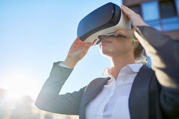 Woman with headset