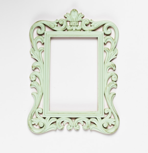 Free photo wooden old mint ornamental frame