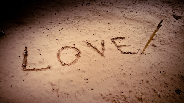 Word love on mud