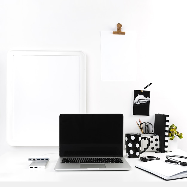 Free photo working desk of businessman