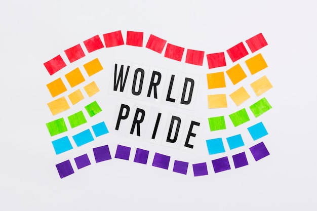 Free Photo world happy pride day notes flag