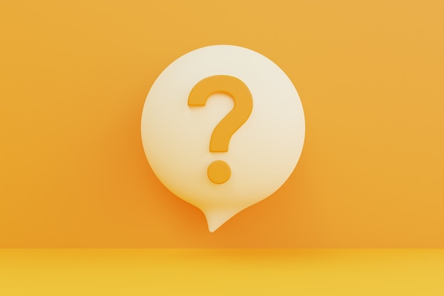 Free photo yellow question mark in speech bubble