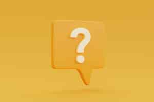 Free photo yellow speech bubble with question mark