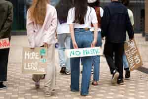 Free photo young activists taking action