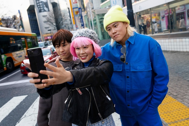 Free photo young adults on tokyo streets