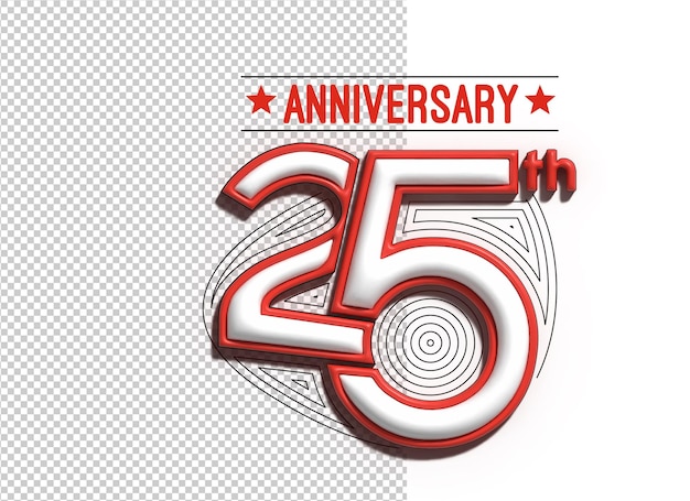 Free PSD 25th years anniversary 3d celebration text