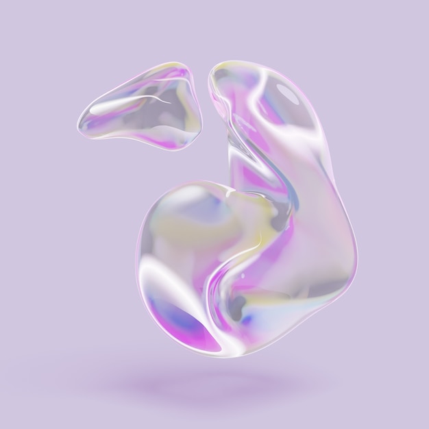 Free PSD 3d abstract fluid shape icon