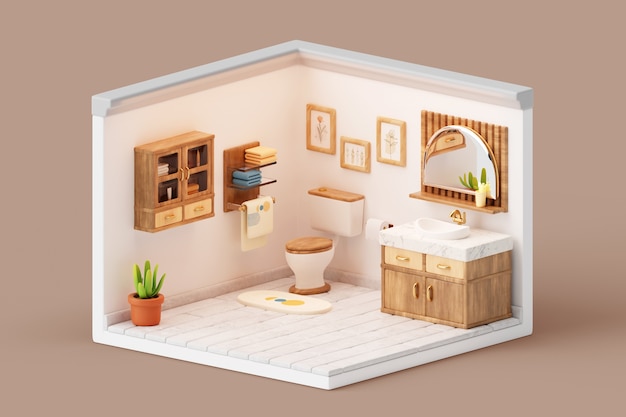 3d bathroom illustration