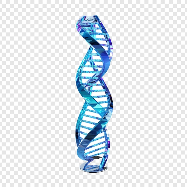 Free PSD 3d blue dna helix sequence element isolated on transparent background