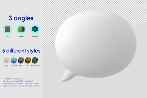 3D bubble speech icon