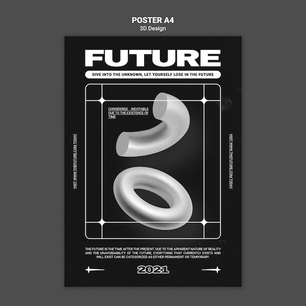 Free PSD 3d design poster template