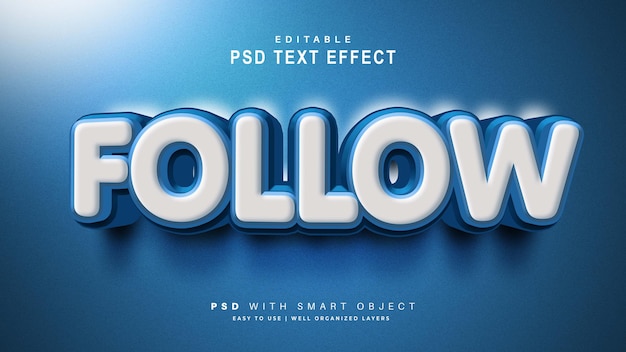 Free PSD 3d follow text effect