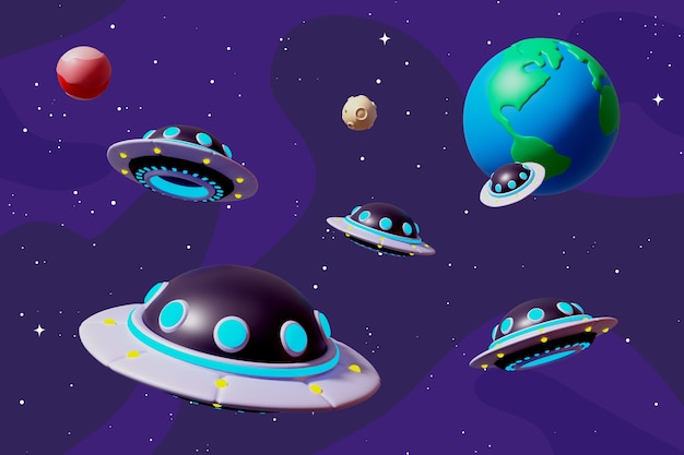 Free PSD 3d galaxy illustration