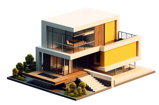 Free PSD 3d house and property illustration