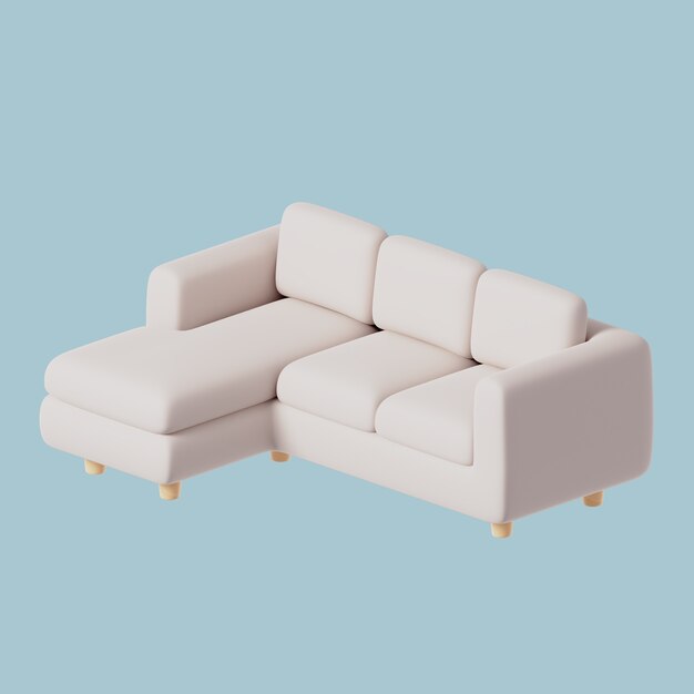 3d icon of furniture with sofa