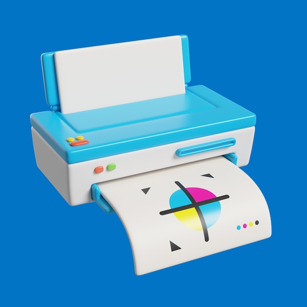 Free PSD 3d icon with printer