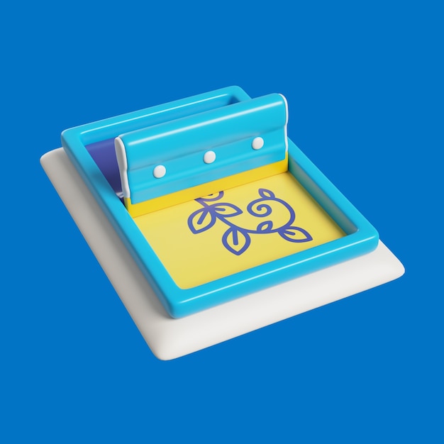 Free PSD 3d icon with screen printing