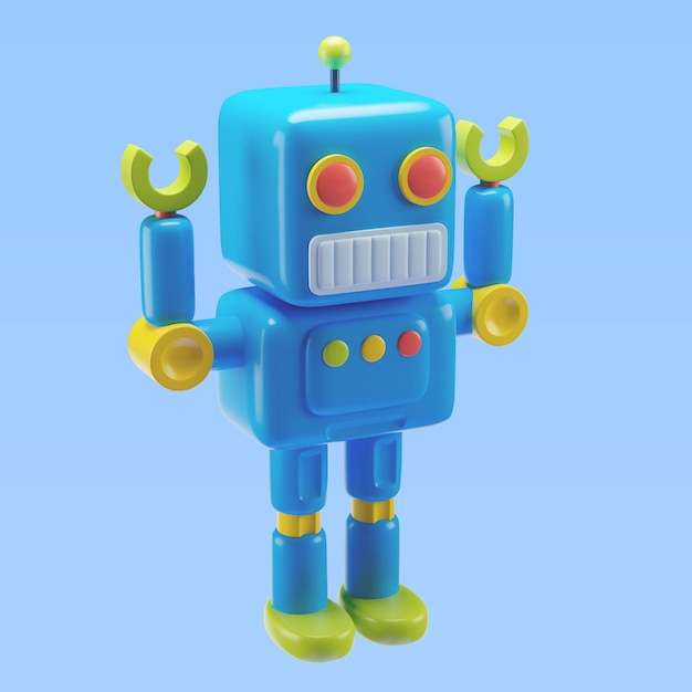 Free PSD 3d illustration of children's toy robot