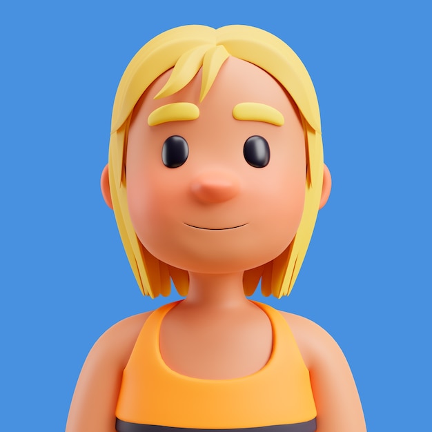 Free PSD 3d illustration of human avatar or profile