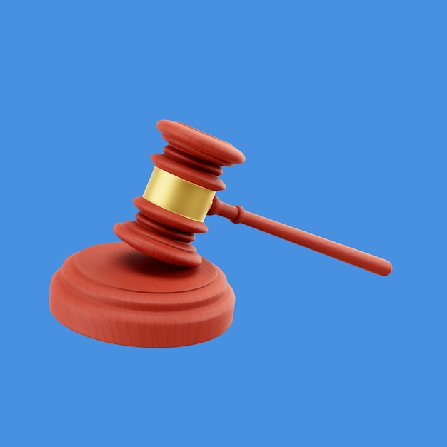 Free PSD 3d illustration of law and justice item