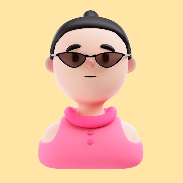 Free PSD 3d illustration of person with sunglasses