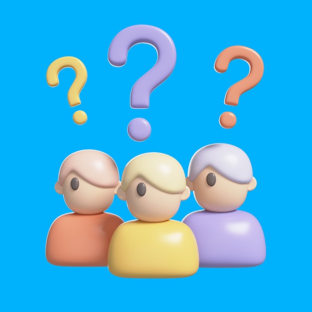 Free PSD 3d illustration with question icon