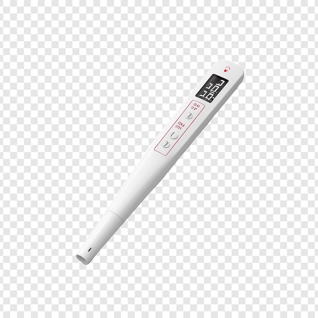 Free PSD 3d medical thermometer isolated on transparent background