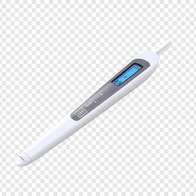 Free PSD 3d medical thermometer isolated on transparent background