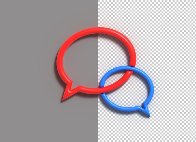 Free PSD 3d notification chat icon social media transparent psd