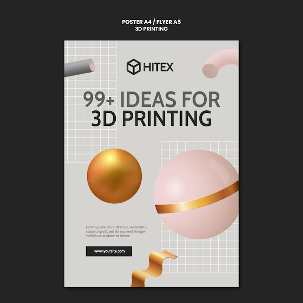 Free PSD 3d printing poster template