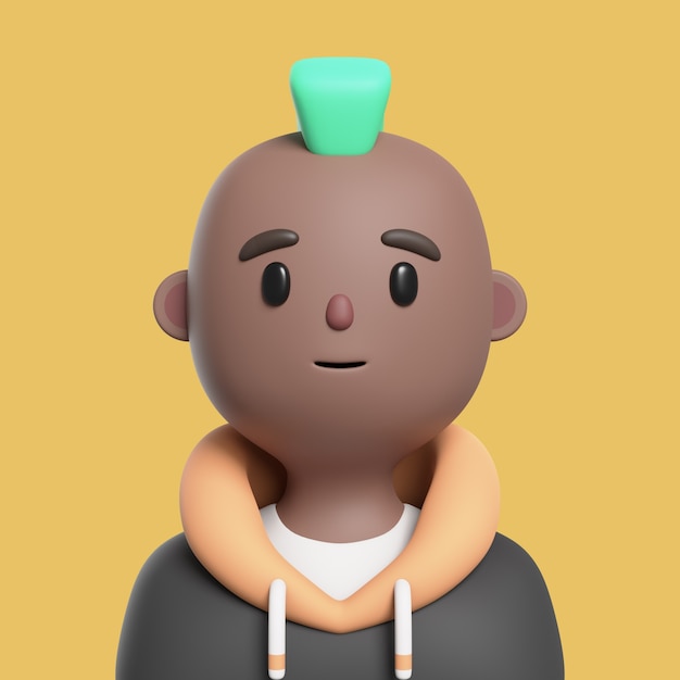 Free PSD 3d render of avatar character