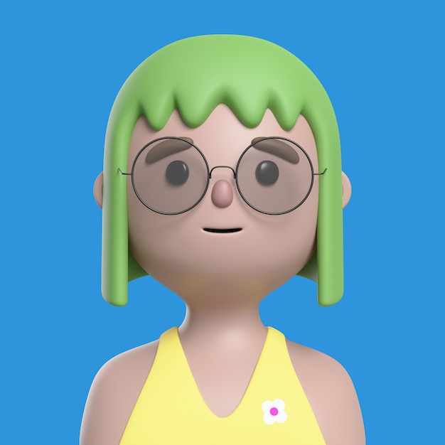 Free PSD 3d render of avatar character