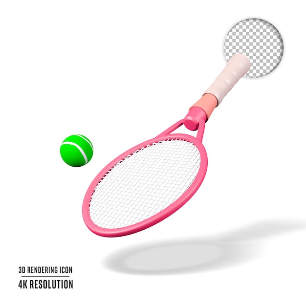 Free PSD 3d render illustration tennis isolated icon