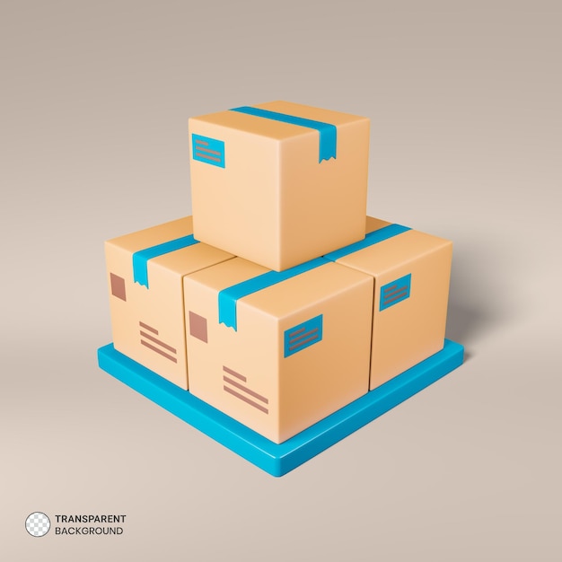 Free PSD 3d render isolated delivery box icon