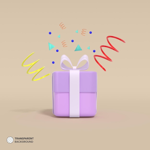 Free PSD 3d render isolated gift box icon