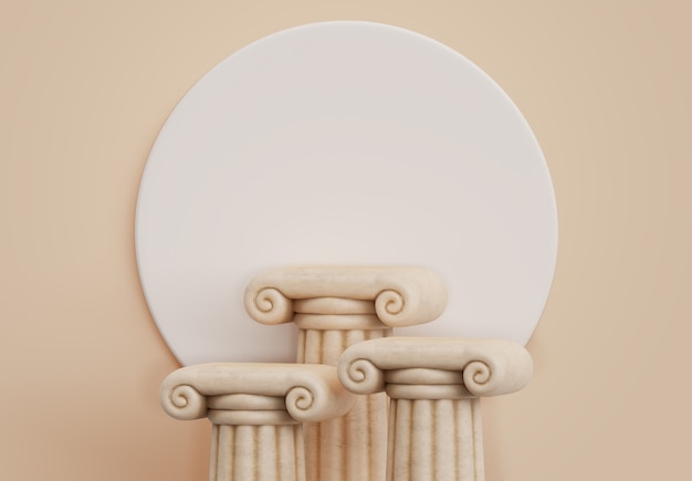 Free PSD 3d rendering of ancient greek podium background