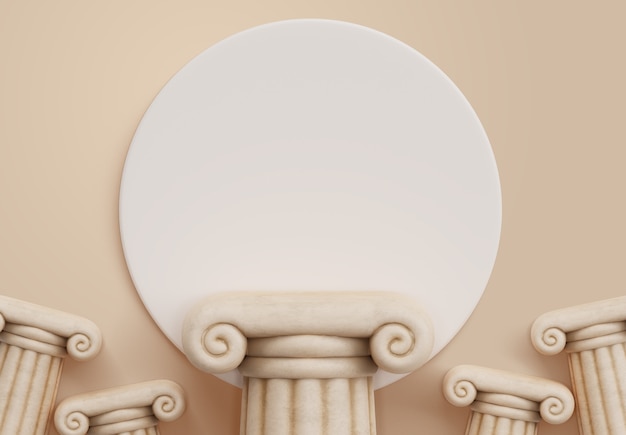 Free PSD 3d rendering of ancient greek podium background