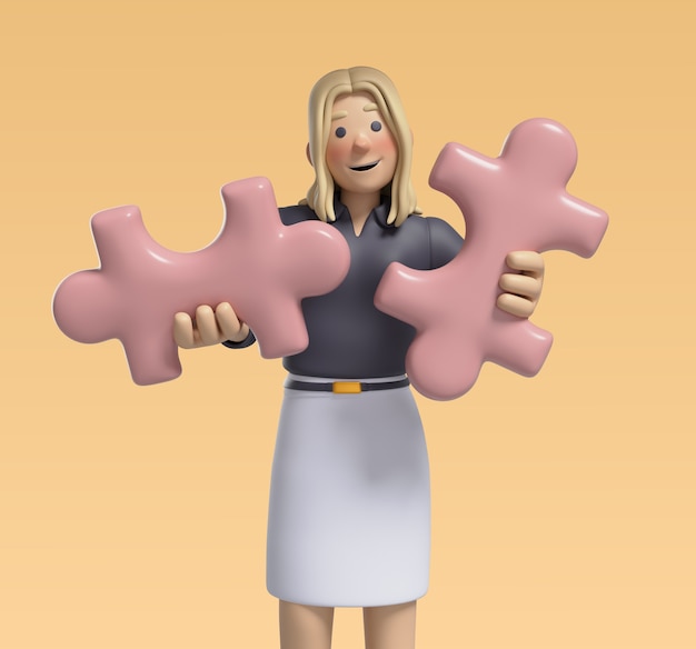 3d rendering of business woman