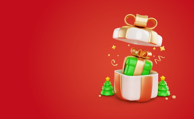 Free PSD 3d rendering of  christmas background