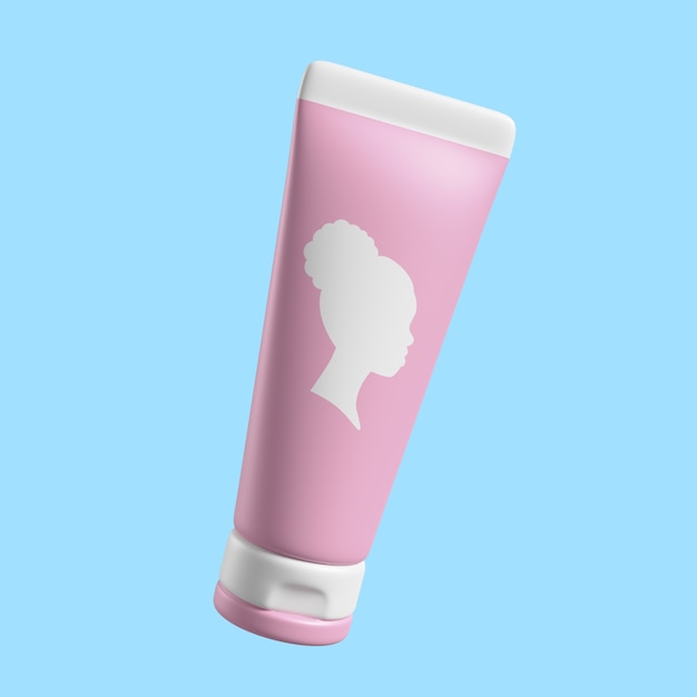 Free PSD 3d rendering of cosmetic product