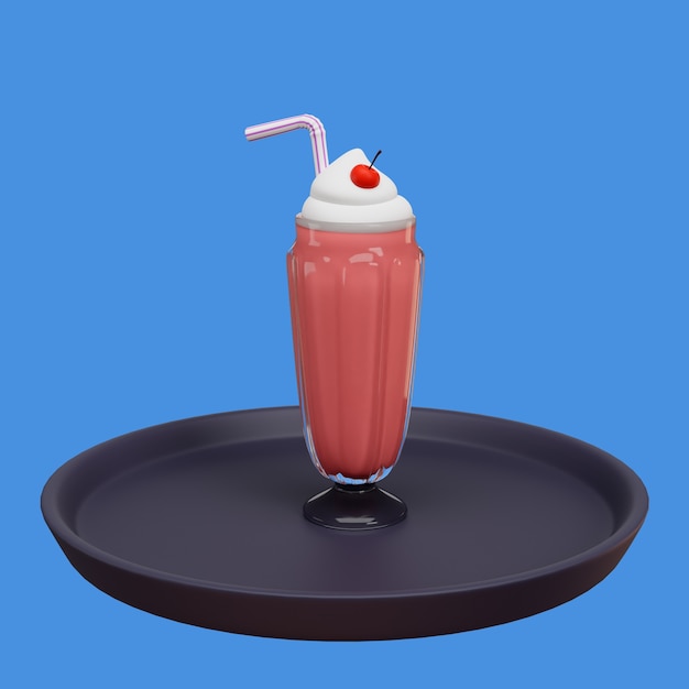 Free PSD 3d rendering of diner restaurant item