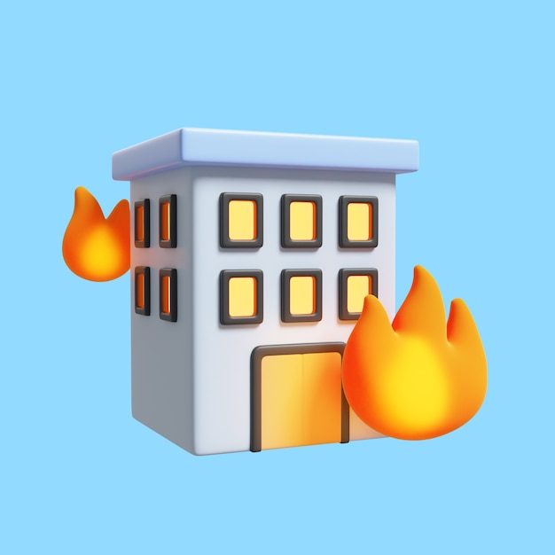 Free PSD 3d rendering of firefighter icon