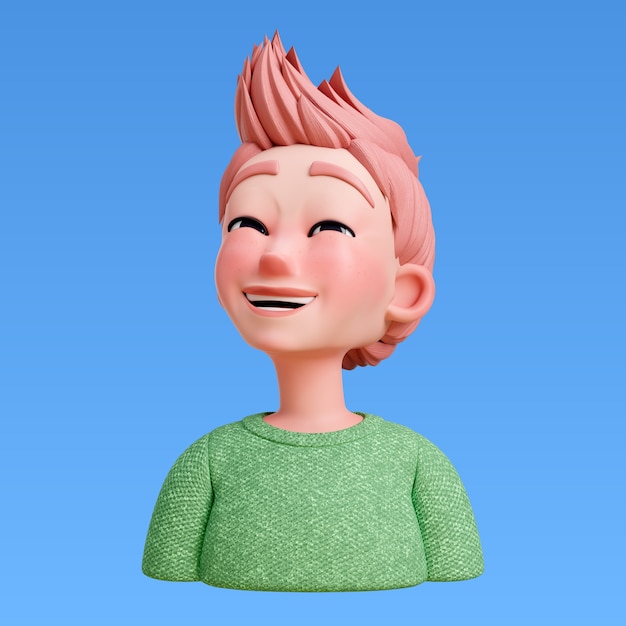 3d rendering of hair style for avatar design