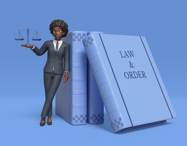 Free PSD 3d rendering of lawyer character