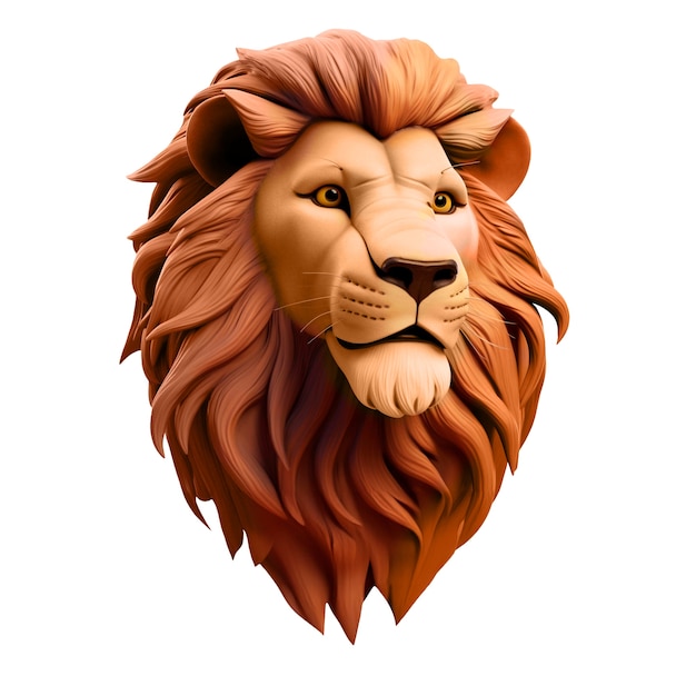 Free PSD 3d rendering of lion isolated