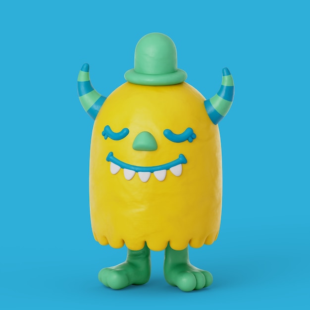 Free PSD 3d rendering of monsters icon