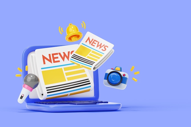 Free PSD 3d rendering of news sales background