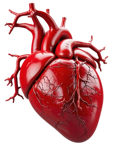 Free PSD 3d rendering of realistic heart